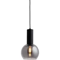 Lighto Art deco hanglamp zwart met smoke glas - Juna