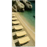 PosterMonkey Poster 60x120 cm - Strandbedden - Zee - Stenen - Baai - Posters - Kamer decoratie - Wanddecoratie woonkamer - Muurdecoratie slaapkamer