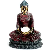 Ancient Wisdom Waxinelichthouder Antieke Boeddha - Kandelaar - Woondecoratie - 9x16.6x20cm