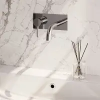 Brauer Stripe inbouw wastafelkraan ColdStart met gebogen uitloop en afdekplaat model A2 chroom