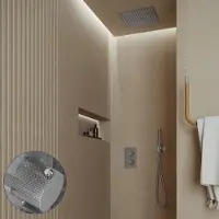 Saniclear Cube Curved inbouw regendouche met inbouw douchekop 30x30cm chroom