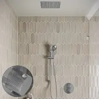 Saniclear Cube Curved inbouw regendouche rond met inbouw douchekop 30x30cm, glijstang en 2 standen handdouche chroom