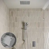 Saniclear Cube Stripes inbouw regendouche met inbouw douchekop 30x30cm, glijstang en 2 standen handdouche chroom