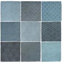 Terre d'Azur Maroc wandtegel met decor 11.5x11.5cm blauw grijs mix