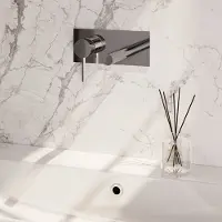 Brauer Stripe inbouw wastafelkraan ColdStart met rechte uitloop en afdekplaat model A2 chroom