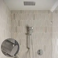 Saniclear Cube Curved inbouw regendouche rond met inbouw douchekop 30x30cm, glijstang en 2 standen handdouche RVS