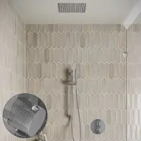 Saniclear Cube Curved inbouw regendouche rond met inbouw douchekop 30x30cm, glijstang en staafhanddouche chroom