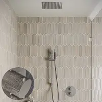 Saniclear Cube Curved Pro inbouw regendouche rond met inbouw douchekop 30x30cm, glijstang en staafhanddouche RVS