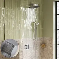 Saniclear Evolution Curved inbouw regendouche rond met glijstang en 2 standen handdouche chroom