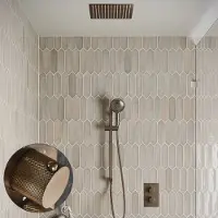 Saniclear Cube Curved inbouw regendouche met inbouw douchekop 30x30cm, glijstang en 2 standen handdouche verouderd messing