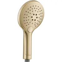Saniclear Cube Curved inbouw regendouche met inbouw douchekop 30x30cm en 2 standen handdouche geborsteld messing - mat goud