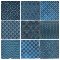 Terre d'Azur Maroc wandtegel met decor 11.5x11.5cm blauw donker mix