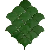 Terre d'Azur Hawaiian visschub tegels/mermaid tegels groen 12.5x6.3cm