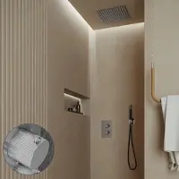 Saniclear Cube Stripes Pro inbouw regendouche met inbouw douchekop 30x30cm en staafhanddouche chroom