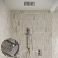 Saniclear Cube Curved inbouw regendouche met inbouw douchekop 30x30cm, glijstang en staafhanddouche RVS