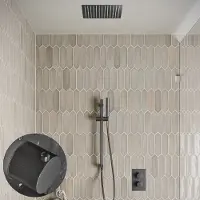 Saniclear Cube Stripes inbouw regendouche met inbouw douchekop 30x30cm, glijstang en staafhanddouche verouderd ijzer - gunmetal