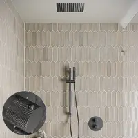 Saniclear Cube Curved Pro inbouw regendouche rond met inbouw douchekop 30x30cm, glijstang en staafhanddouche verouderd ijzer - gunmetal