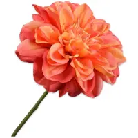 Silk-ka Kunstbloem-Zijden Bloem-Kunsttak Dahlia Steel Oranje -Roze 68 cm Per 2 Stuks