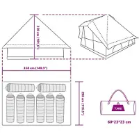 vidaXL Tipi Tent met dak Grijs en Oranje 358 x 296 x 258 cm taft