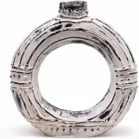 Ancient Wisdom Ronde donutvormige vaas - crème 30 cm