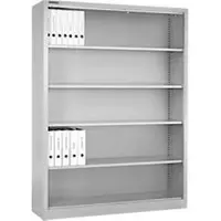 Schäfer Shop MS stellingkast, 5 OH, B 1200 x D 400 x H 1935 mm, plaatstaal, verkeerswit