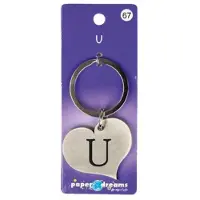Paper Dreams Hart Sleutelhanger - U Zilver zilver Metaal Sleutelhanger