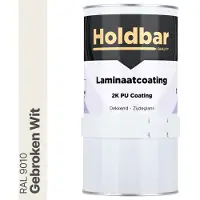 Holdbar Laminaatcoating Gebroken Wit (RAL 9010) 1 Kg - Laminaat Verf - Vloerverf - Alle Kleuren - Krasvast - UV-bestendig - Vergeelt niet - Gemakkelijk Schoonmaken - 2 Componenten