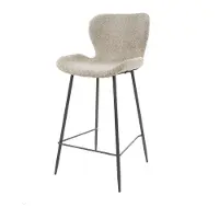 AnLi Style Barstoel ronde buis - Bouclé zand - set van 4