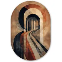 MuchoWow Muurovaal 40x60 cm - Ovale wanddecoratie Piano - Toetsen - Abstract - Ovalen schilderij - Muurdecoratie woonkamer - Kamer decoratie - Schilderijen - Wandcirkel