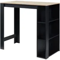 En.casa Bartafel Danderyd met 3 planken 120x60x105,5 cm zwart en eikenkleurig []