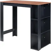 En.casa Bartafel Danderyd met 3 planken 120x60x105,5 cm zwart en walnootkleurig []