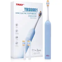 Truly TBS0001 - Elektrische Tandenborstel - IPX7 - 3 Poetsstanden - Inclusief 3x Opzetborstels - Draadloos Oplaadbaar - Blauw