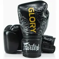 Fairtex x Glory BGVG3 Bokshandschoenen Zwart/Zilver/Goud - Premium Leer - 14 oz