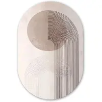 MuchoWow Muurovaal 60x90 cm - Ovale wanddecoratie Minimalistisch - Cirkel - Lichtgrijs - Ovalen schilderij - Muurdecoratie woonkamer - Kamer decoratie - Schilderijen - Wandcirkel