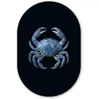 MuchoWow Muurovaal 60x90 cm - Ovale wanddecoratie Krab - Delfts blauw - Dieren - Ovalen schilderij - Muurdecoratie woonkamer - Kamer decoratie - Schilderijen - Wandcirkel