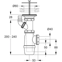 Ideal standard - Sifon incl. afvalafdekking, chroom D5870AA