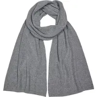 Falke Selection Structured sneldrogend warm wol wintersjaal unisex grijs - maat ONESIZE