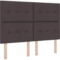 vidaXL LED Hoofdbord met LED-stripverlichting Donkerbruin 160 cm Stof