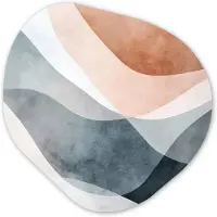 MuchoWow Organische wanddecoratie 40x40 cm - Organisch schilderij Abstract - Golven - Blauw - Muurdecoratie woonkamer - Kamer decoratie - Schilderijen - Muurcirkel aesthetic