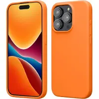 Kwmobile Case voor iPhone 15 Pro - Slank TPU-Hoesje met Zachte Afwerking - In fruitig oranje