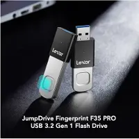 Lexar JumpDrive Fingerprint F35 PRO USB 3.2 Gen 1 Flash Drive - 64 GB - Vingerafdrukbeveiliging