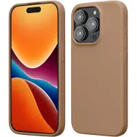 Kwmobile Case voor iPhone 15 Pro - Slank TPU-Hoesje met Zachte Afwerking - In cappuccino