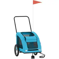 vidaXL Hondenfietstrailer oxford stof en ijzer blauw