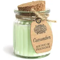 AW Gifts Glazen Potje met Soja Geurkaars Komkommer - 6 stuks
