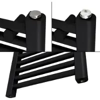 LuxeBath Elektrische badkamerradiator met verwarmingselement 1200W 600x1200 mm zwart mat rechte zijaansluiting & thermostaat