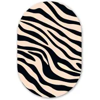 MuchoWow Muurovaal 60x90 cm - Ovale wanddecoratie Zebraprint - Dynamisch - Roze - Ovalen schilderij - Muurdecoratie woonkamer - Kamer decoratie - Schilderijen - Wandcirkel