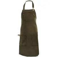 Tiseco - Keukenschort VELMAR - unisex, met zakken - 70x85 cm, olijfgroen