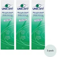 Unicare - Alles-in-één - 3 x 200ml - Lenzenvloeistof voor Harde contactlenzen - Premium Oogverzorging uit Nederland - incl. 3 lenzendoosje