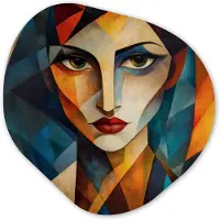 MuchoWow Organische wanddecoratie 40x40 cm - Organisch schilderij Portret - Abstract - Vormen - Muurdecoratie woonkamer - Kamer decoratie - Schilderijen - Muurcirkel aesthetic