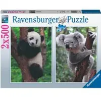 Ravensburger - Puzzel - Panda en Koala 2 x 500 stukjes
